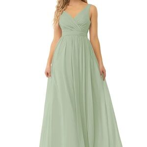 Azazie Sage Green Maxi Dress